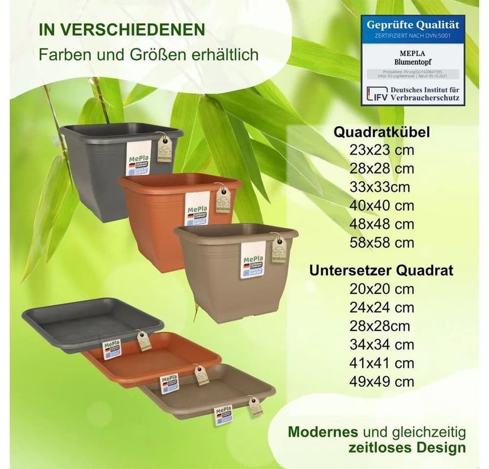 Heimwerkercenter Blumentopf Quadrat 20x20 cm Terrakotta Kunststoff