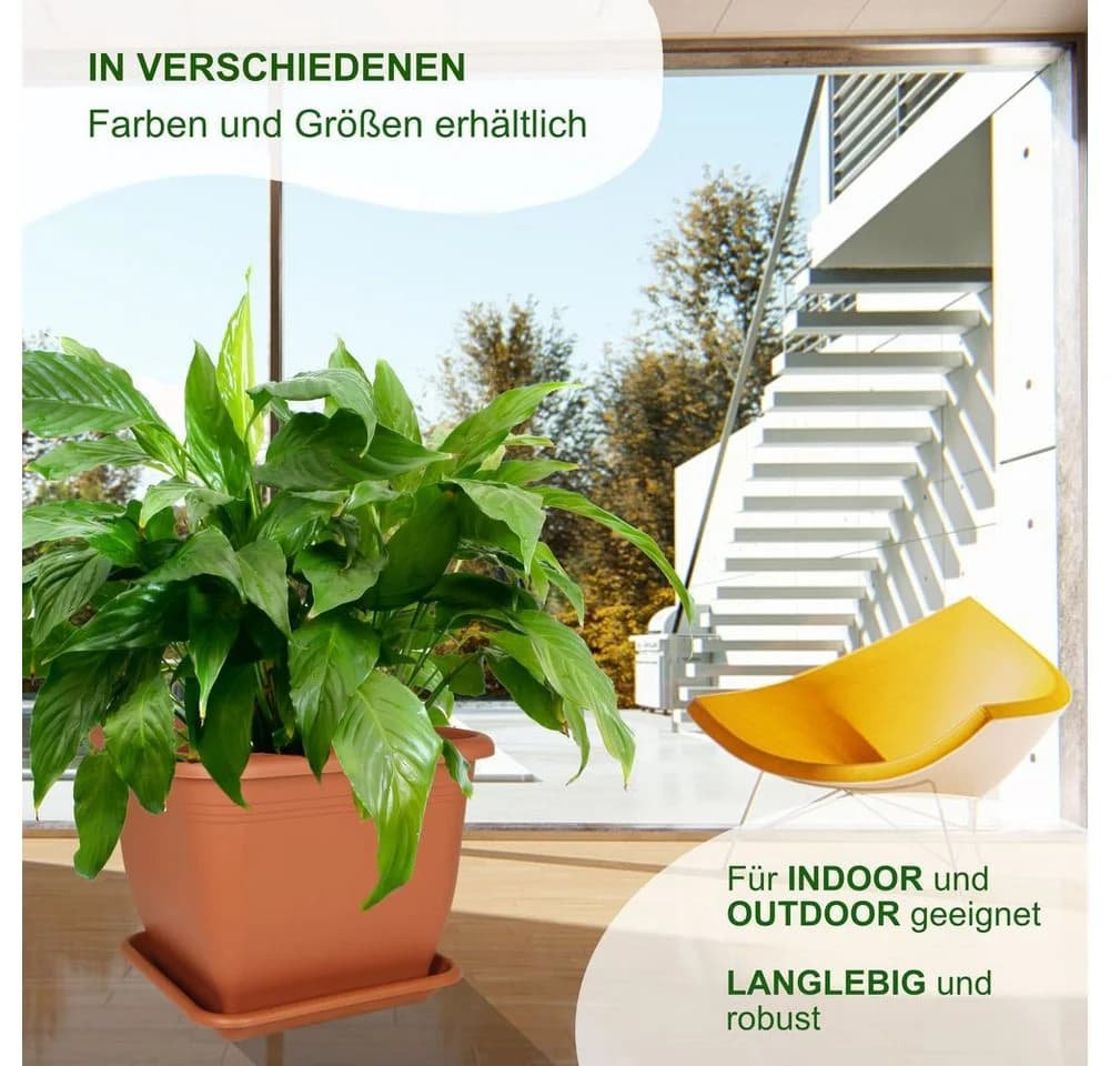 Heimwerkercenter Blumentopf Quadrat 20x20 cm Terrakotta Kunststoff - Bild 5