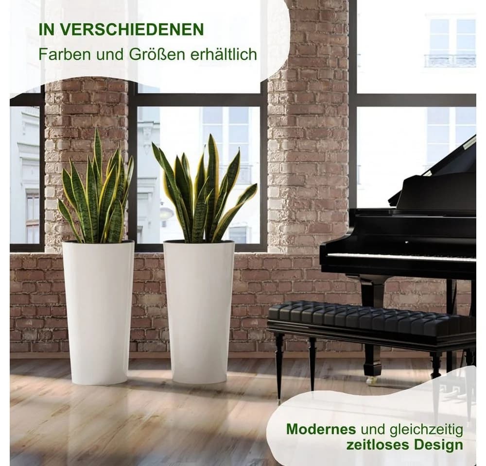 Heimwerkercenter Übertopf MePla Hochkübel Lilia Anthrazit Kunststoff - Bild 5