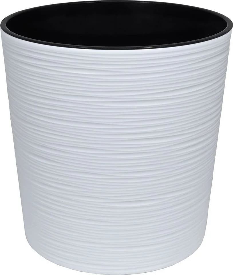 Heimwerkercenter Übertopf MePla Malwa Strip 19cm Kunststoff Weiß - Bild 2
