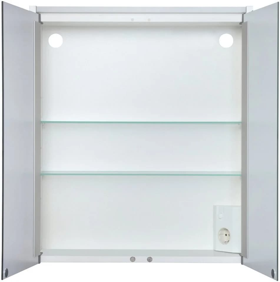 JOKEY Spiegelschrank Nelma Line Weiß mit LED und Steckdose