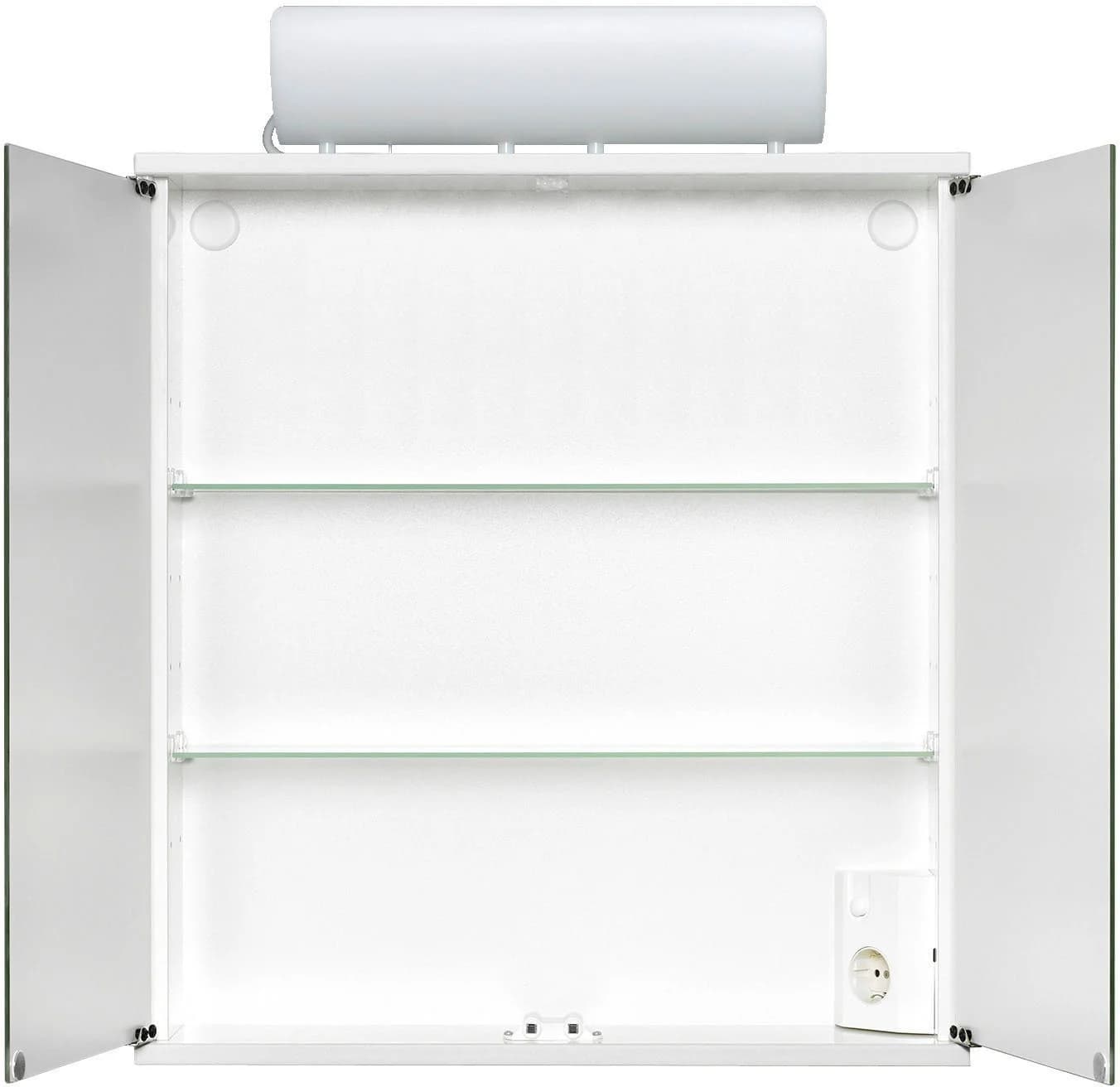 Jokey Spiegelschrank Weiß mit LED und Steckdose