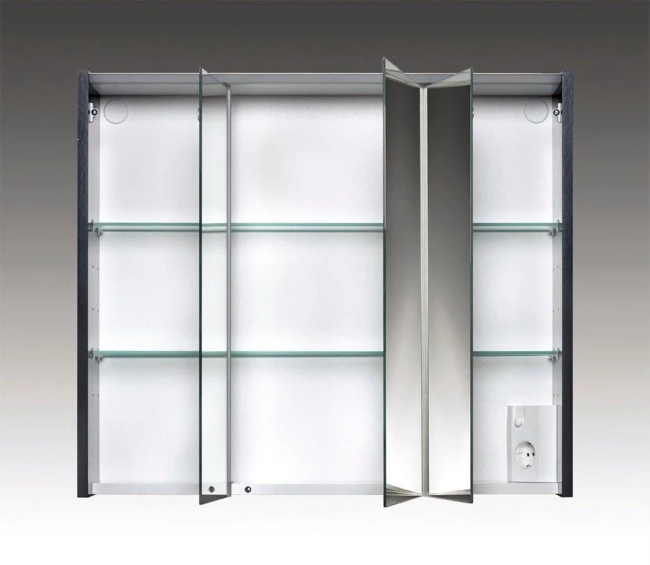 JOKEY Arbo Spiegelschrank Anthrazit mit LED und Steckdose