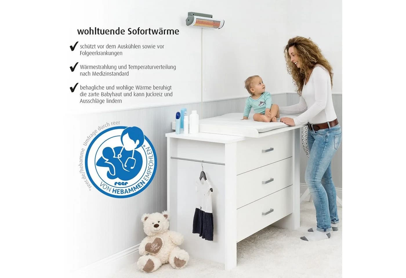 Reer Wickeltisch-Heizstrahler EasyHeat Weiß - Bild 5