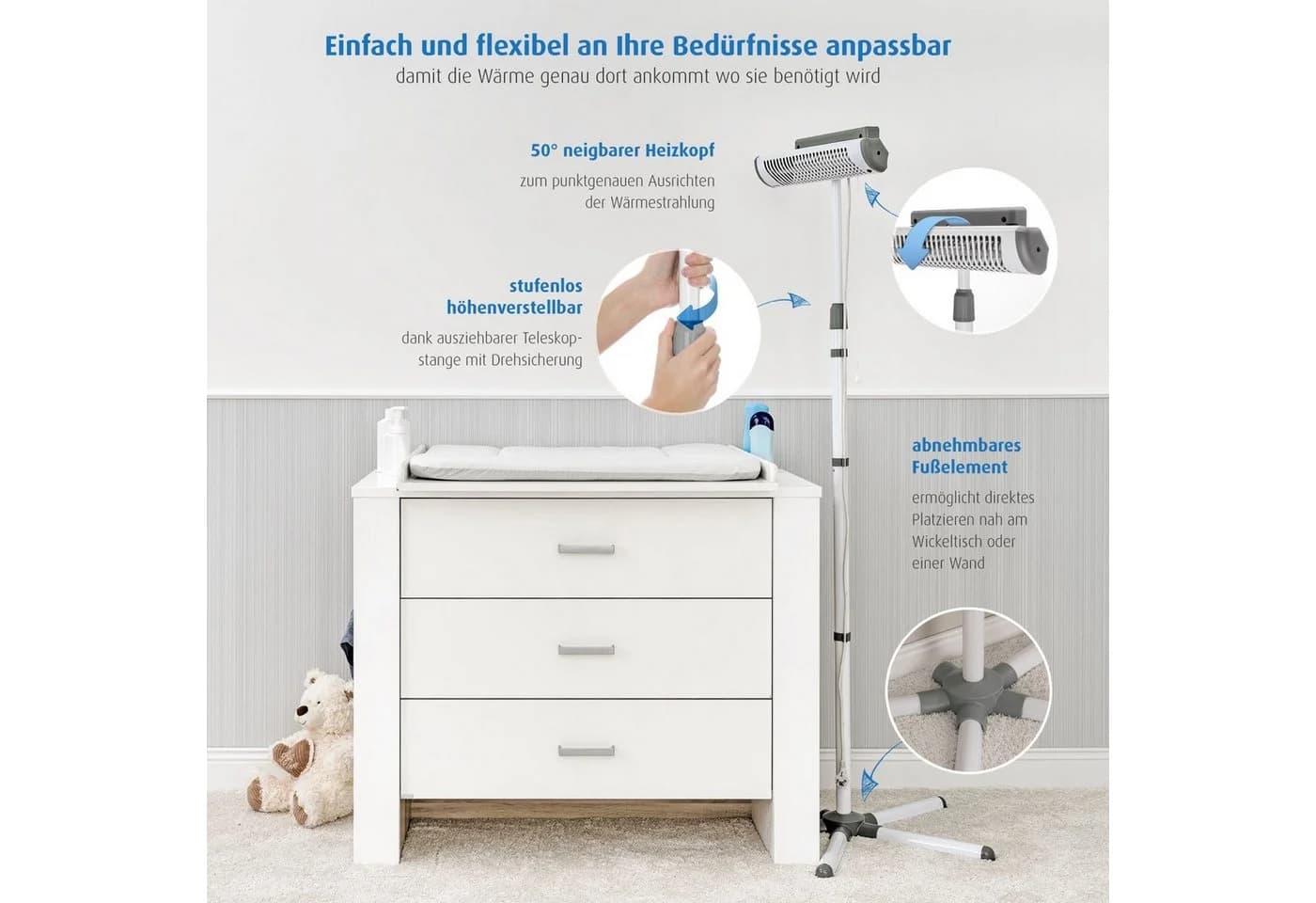Reer Wickeltisch-Heizstrahler EasyHeat Flex Weiß - Bild 4