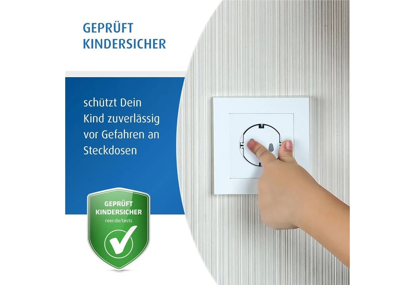 reer Steckdosenkappen Weiß 20er-Set Kindersicherung
