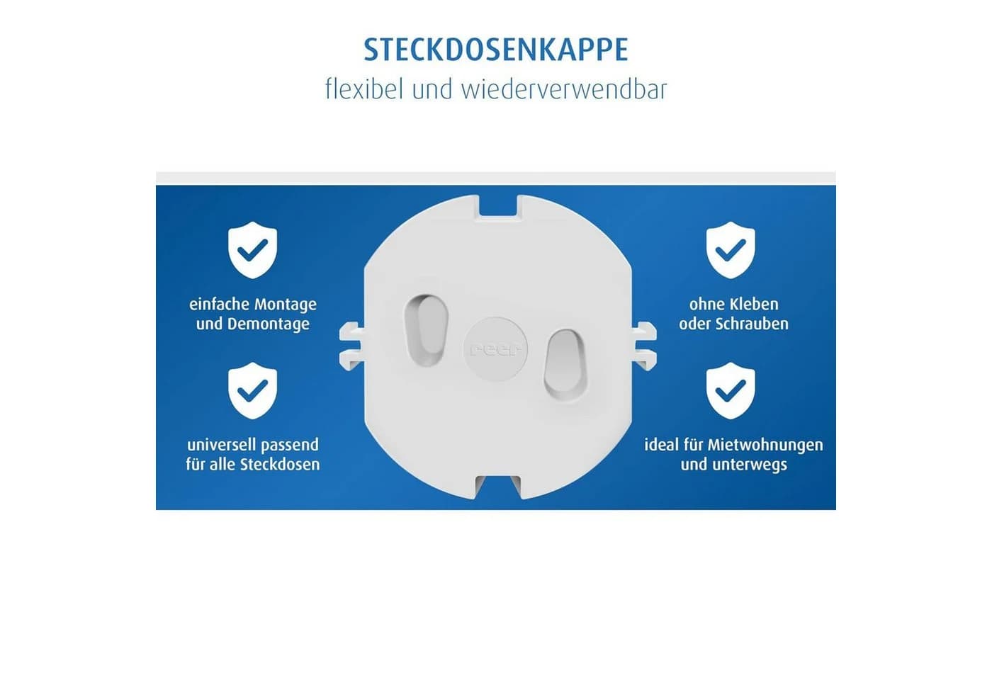 reer Steckdosenkappen Weiß 20er-Set Kindersicherung - Bild 3