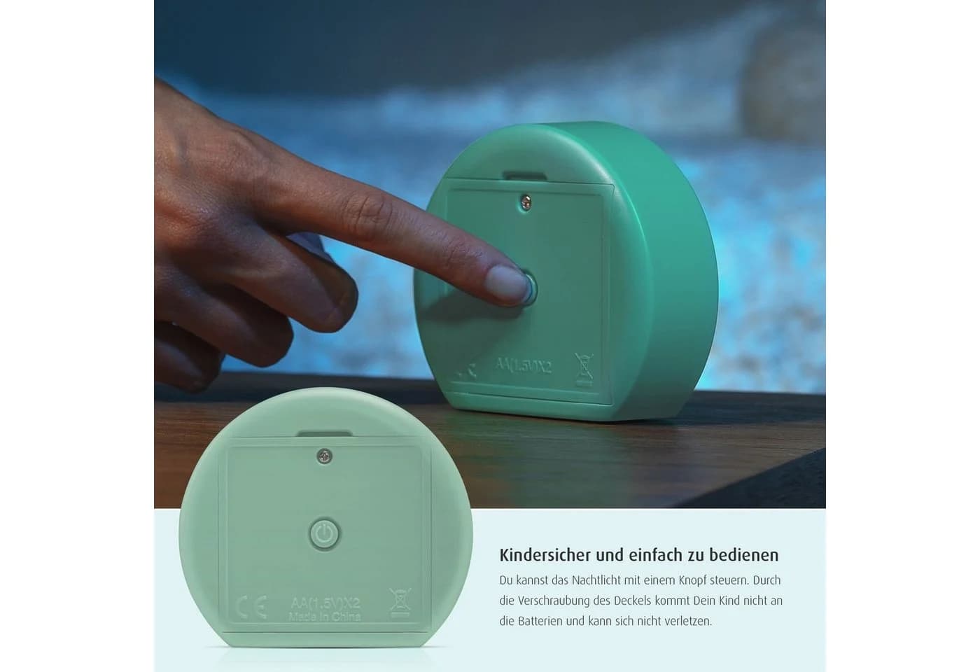 Reer LED Nachtlicht Beruhigungslicht Hellgrün MyBabyLight - Bild 5