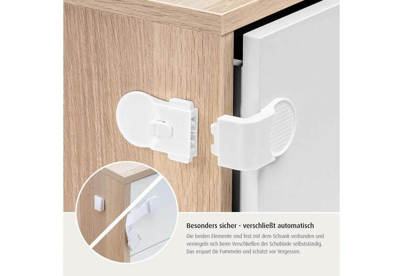 Reer Schrank- und Schubladensicherung Weiß Kunststoff - Bild 3