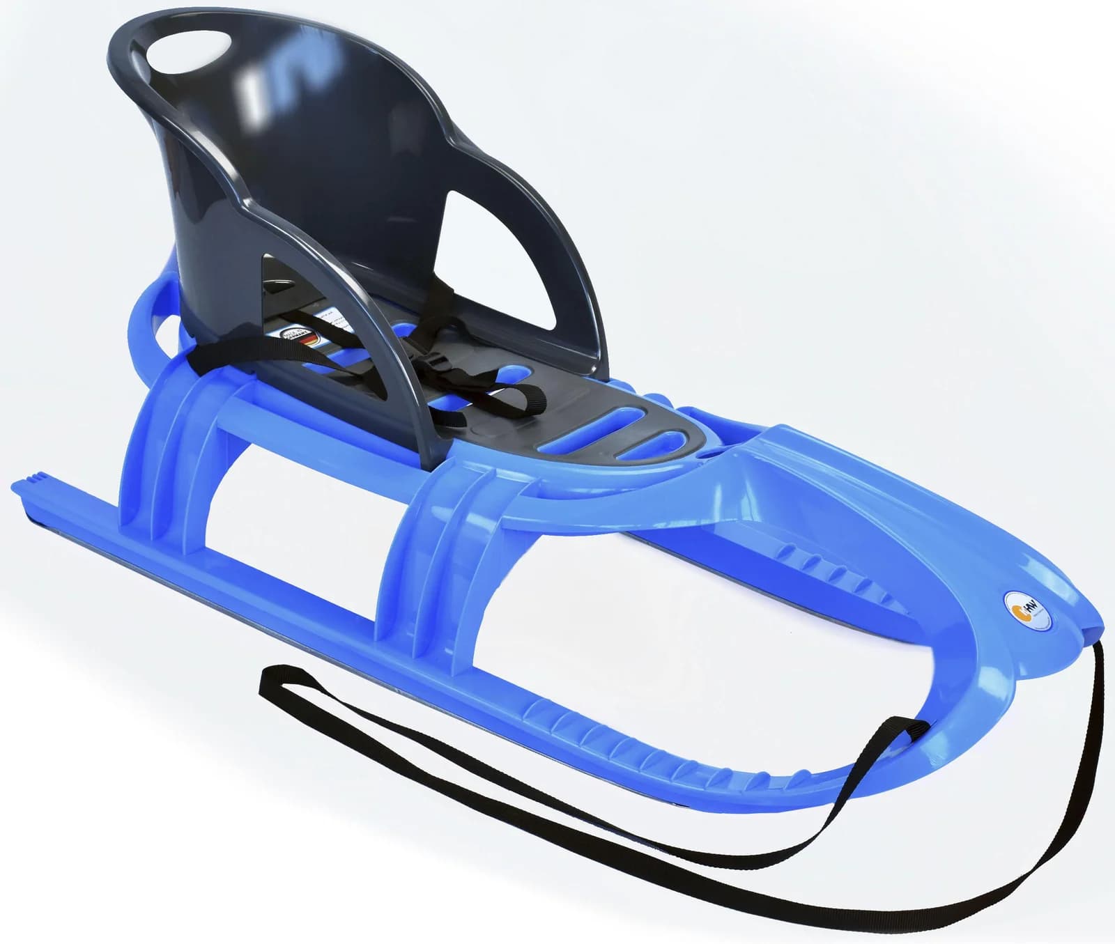 KHW Snow Tiger Comfort Rodel Schlitten blau/schwarz mit Kinderlehne