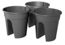 KHW Flowerclip Balkonkasten Set 3-tlg. Anthrazit Kunststoff Bild 3