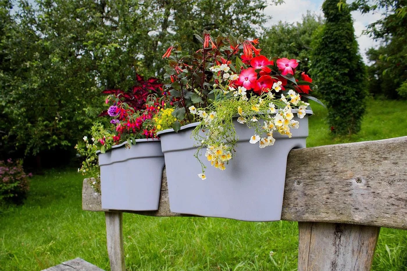 KHW Flowerclip XXL Balkonkasten 2er Set Wetterfest Kunststoff - Bild 2