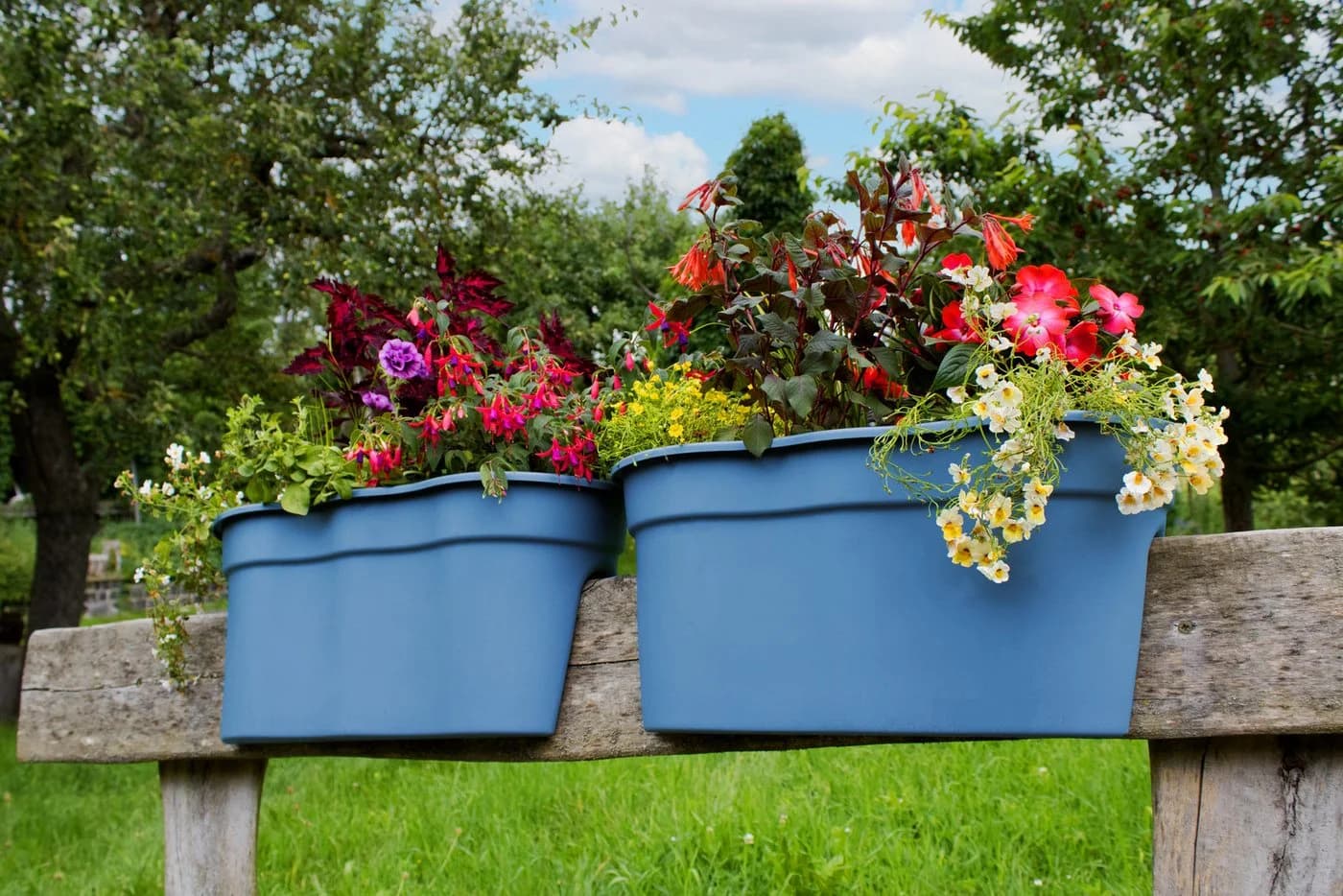 KHW Flowerclip XXL Balkonkasten Set 2-tlg. Meerblau Kunststoff - Bild 2