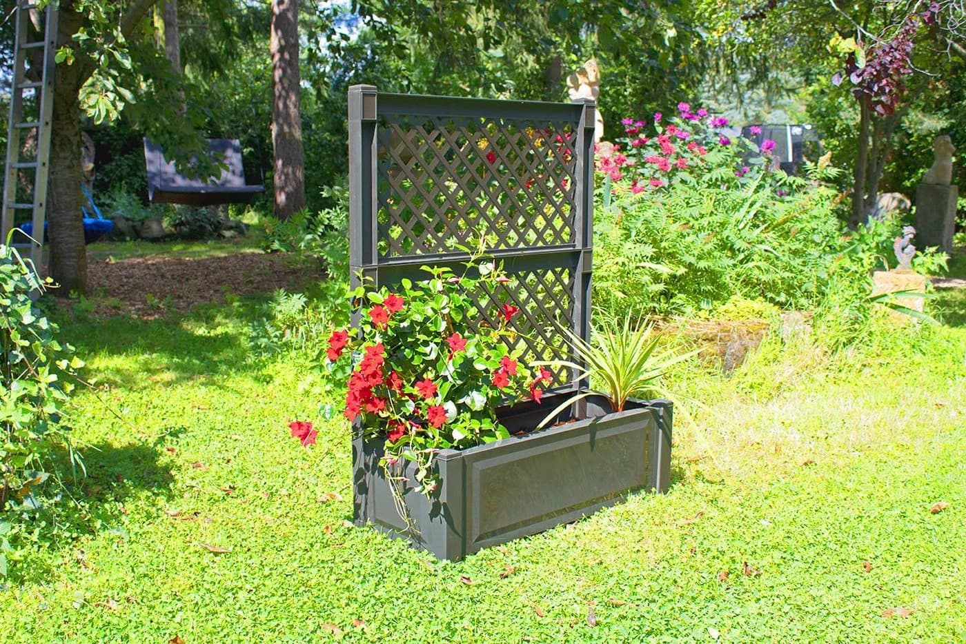 KHW Spalier 2er-Set mit Pflanzkasten Anthrazit Kunststoff - Bild 3