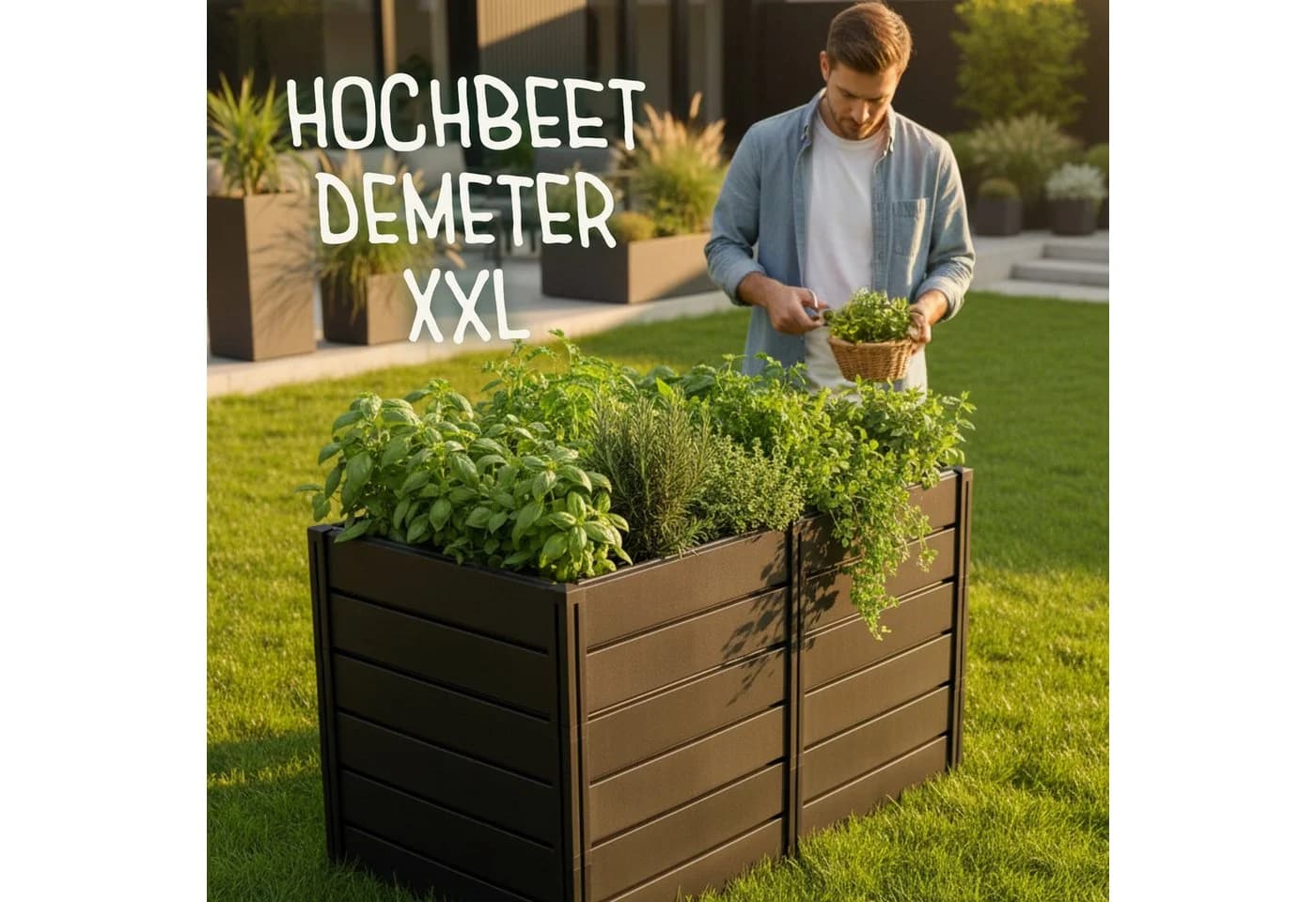 KHW Hochbeet Demeter XXL Anthrazit Kunststoff