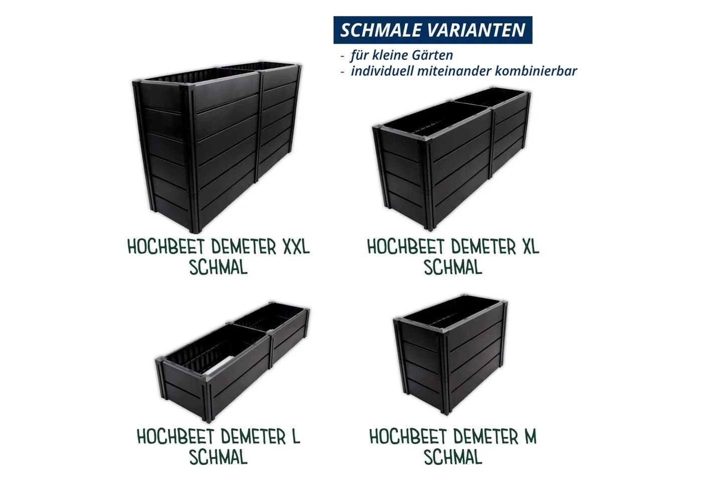 KHW Hochbeet Demeter XXL schmal Anthrazit Kunststoff - Bild 3