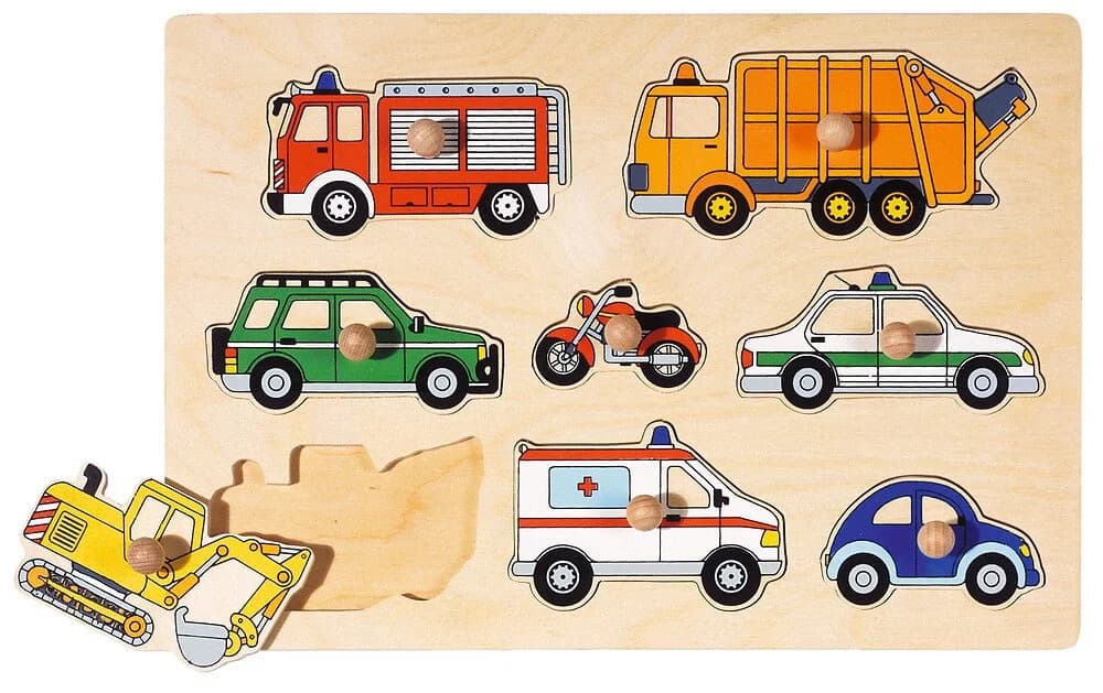 goki Steckpuzzle 2er Holzpuzzle-Set: Feuerwehr + Verkehrsmittel - Bild 3