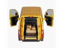 goki Spielzeug-Auto Mercedes Benz Sprinter DHL Gelb mit Rückzugmotor Bild 1