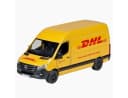 goki Spielzeug-Auto Mercedes Benz Sprinter DHL Gelb mit Rückzugmotor Bild 2