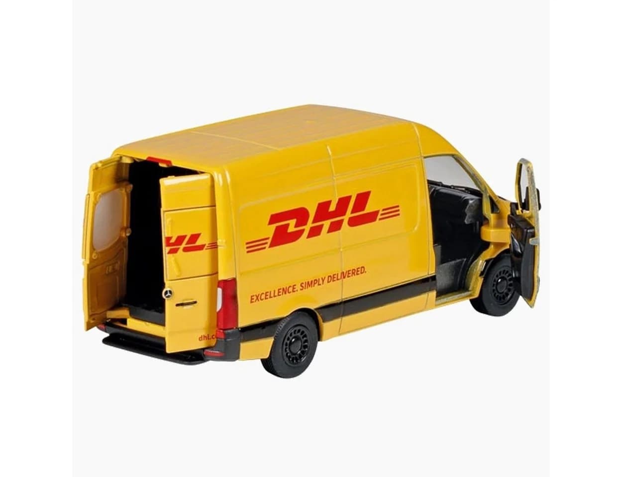 goki Spielzeug-Auto Mercedes Benz Sprinter DHL Gelb mit Rückzugmotor - Bild 3