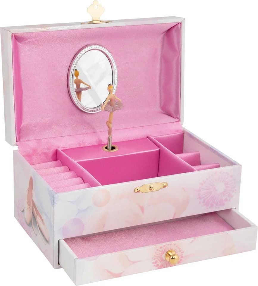 goki Spieluhr Musikspieldose Ballerina Schwanensee 15555 Schmuckdose Rosa - Bild 2