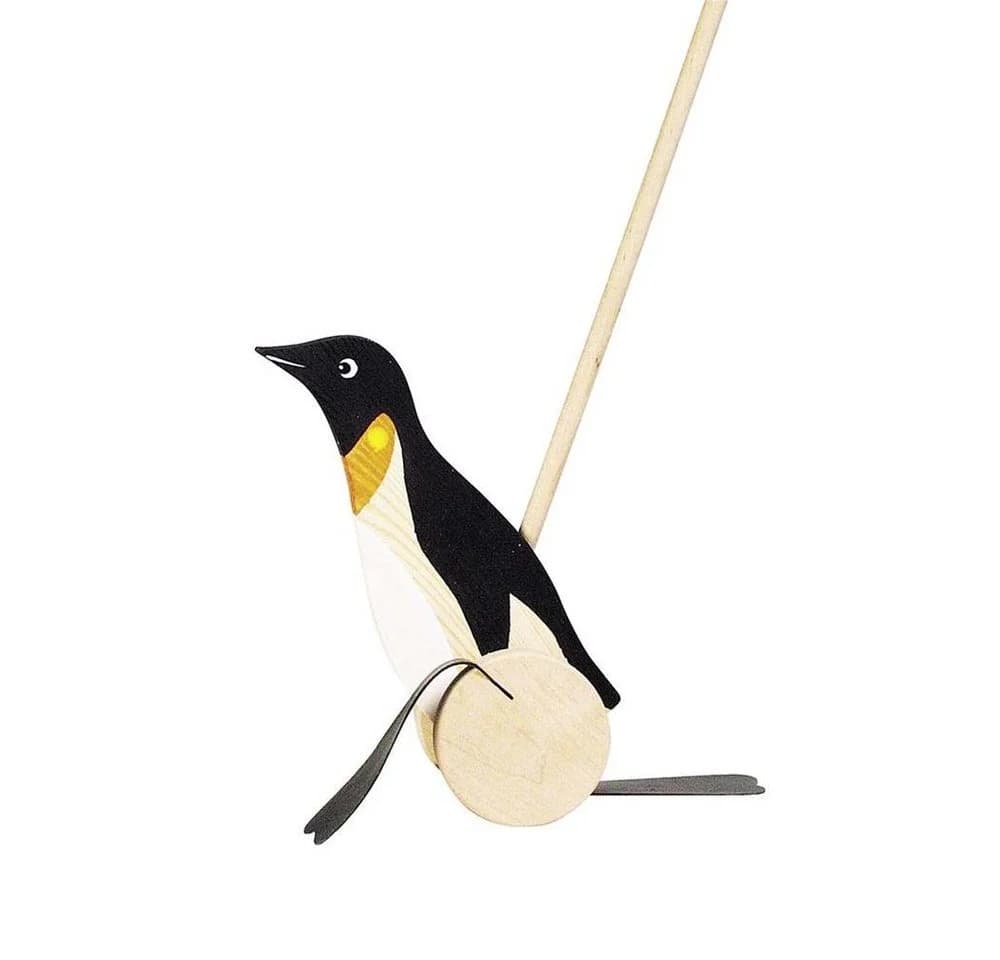 Goki Schiebestab Pinguin aus Holz für Kinder ab 1 Jahr