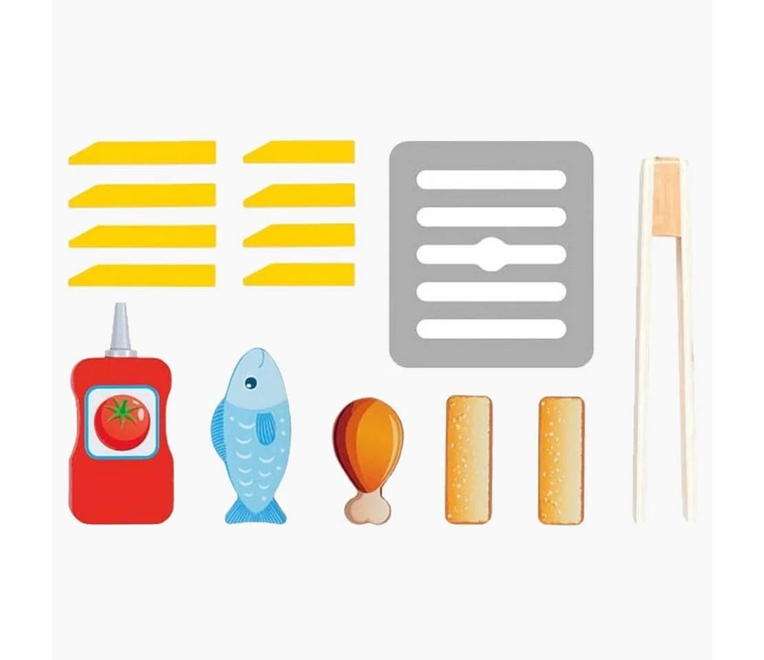 goki Kinder-Toaster Airfryer mit Zubehör 16-tlg. Holzspielzeug - Bild 3