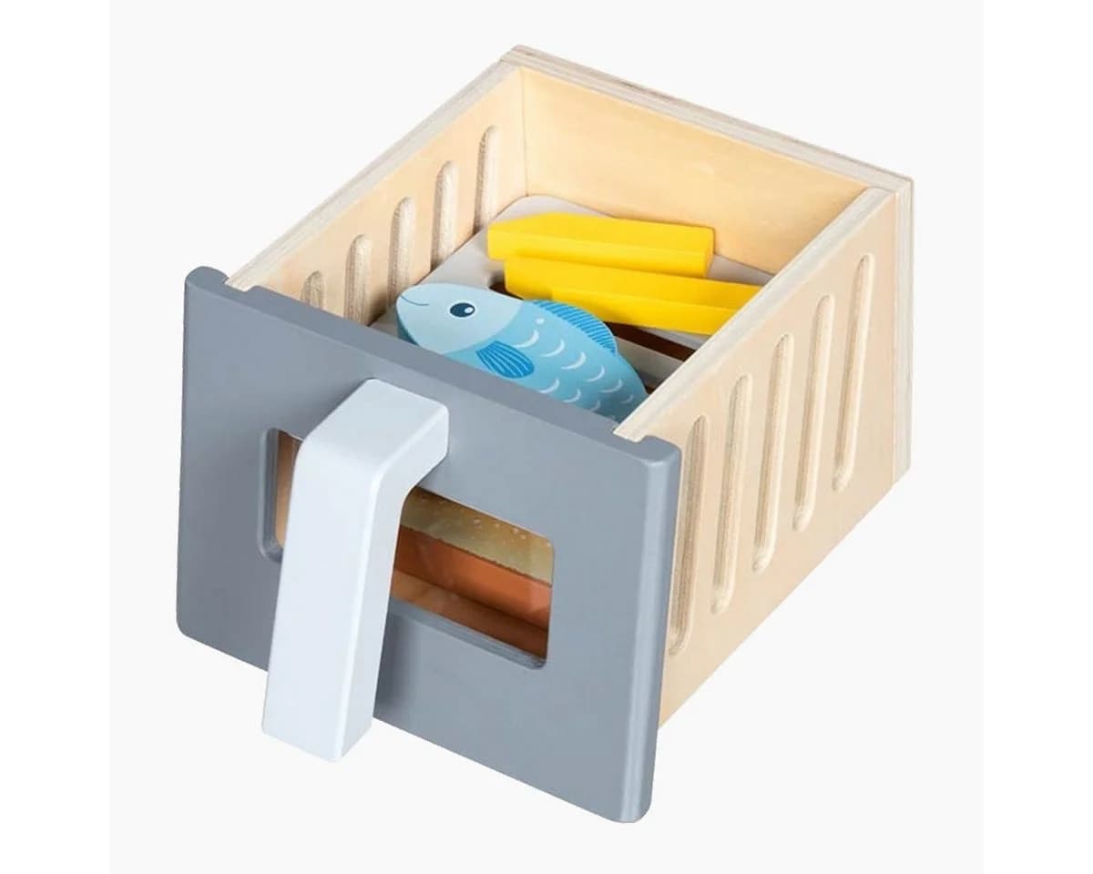 goki Kinder-Toaster Airfryer mit Zubehör 16-tlg. Holzspielzeug - Bild 5
