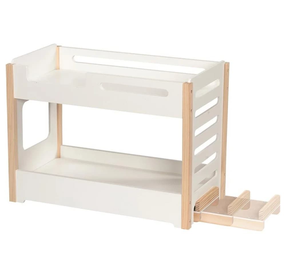 goki Puppen-Etagenbett mit Rutsche Weiß Holz
