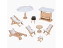 goki Puppengartenmöbel Weiß 9-teiliges Set mit Grill und Liegestühlen Bild 2