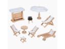 goki Puppengartenmöbel Weiß 9-teiliges Set mit Grill und Liegestühlen Bild 3