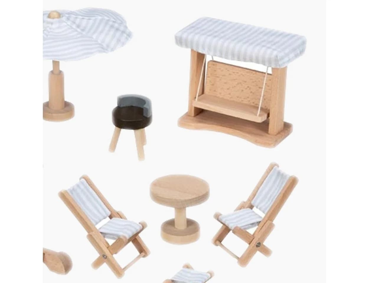 goki Puppengartenmöbel Weiß 9-teiliges Set mit Grill und Liegestühlen - Bild 4