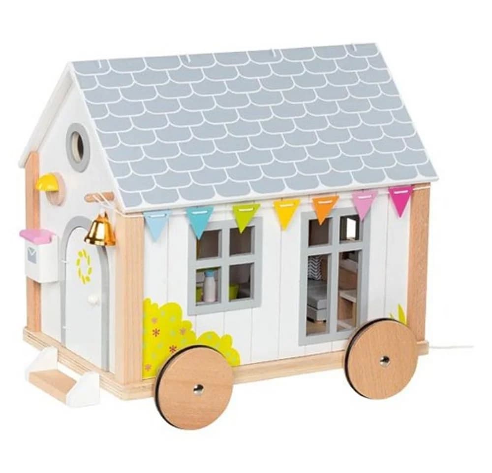 GOKI Puppenhaus Tiny House Hygge 40-tlg. Holz Bauwagendesign