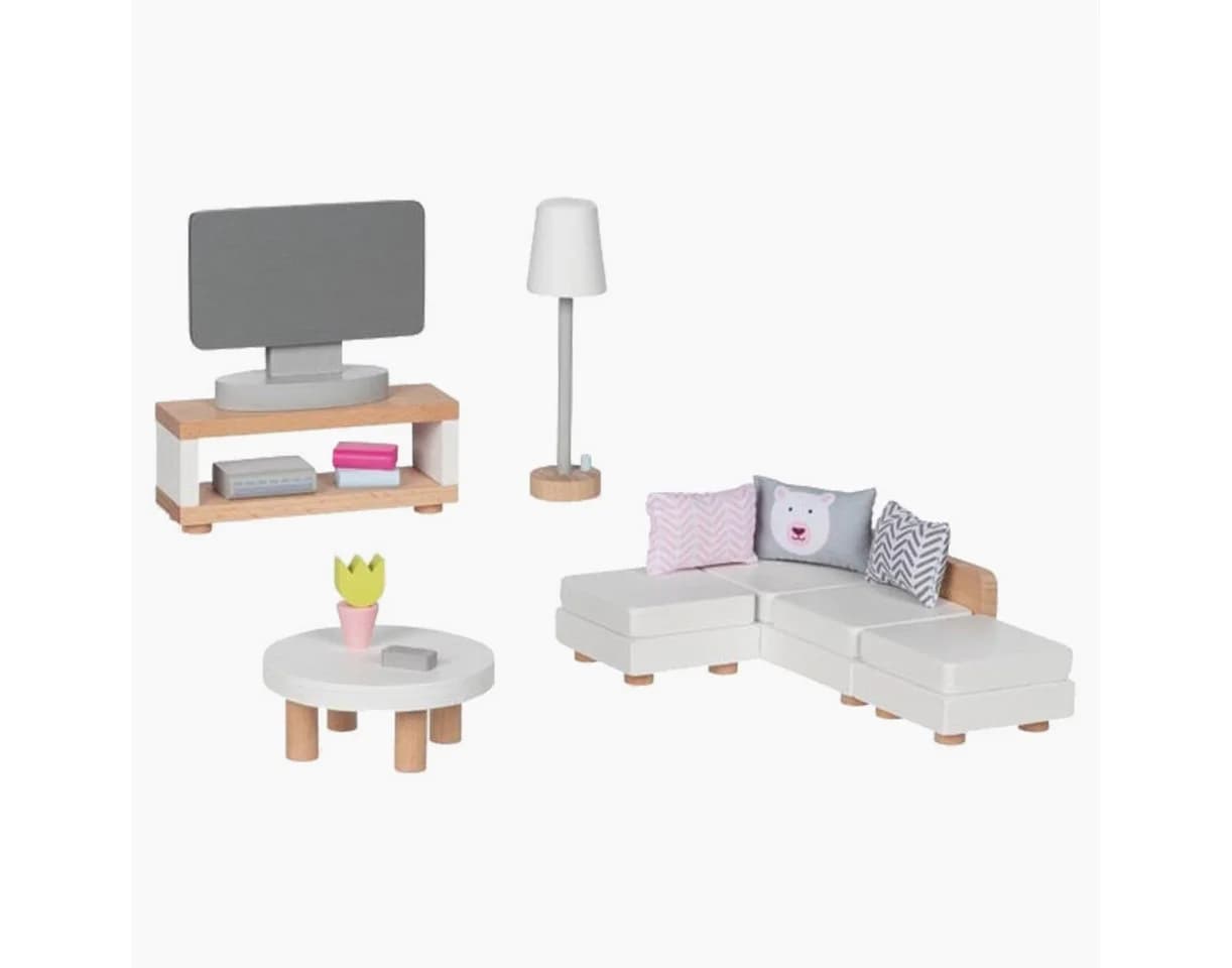 Goki Puppenhausmöbel Style Wohnzimmer 20-tlg. Set Holz Kompatibel - Bild 2