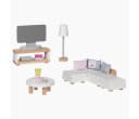 Goki Puppenhausmöbel Style Wohnzimmer 20-tlg. Set Holz Kompatibel Bild 3
