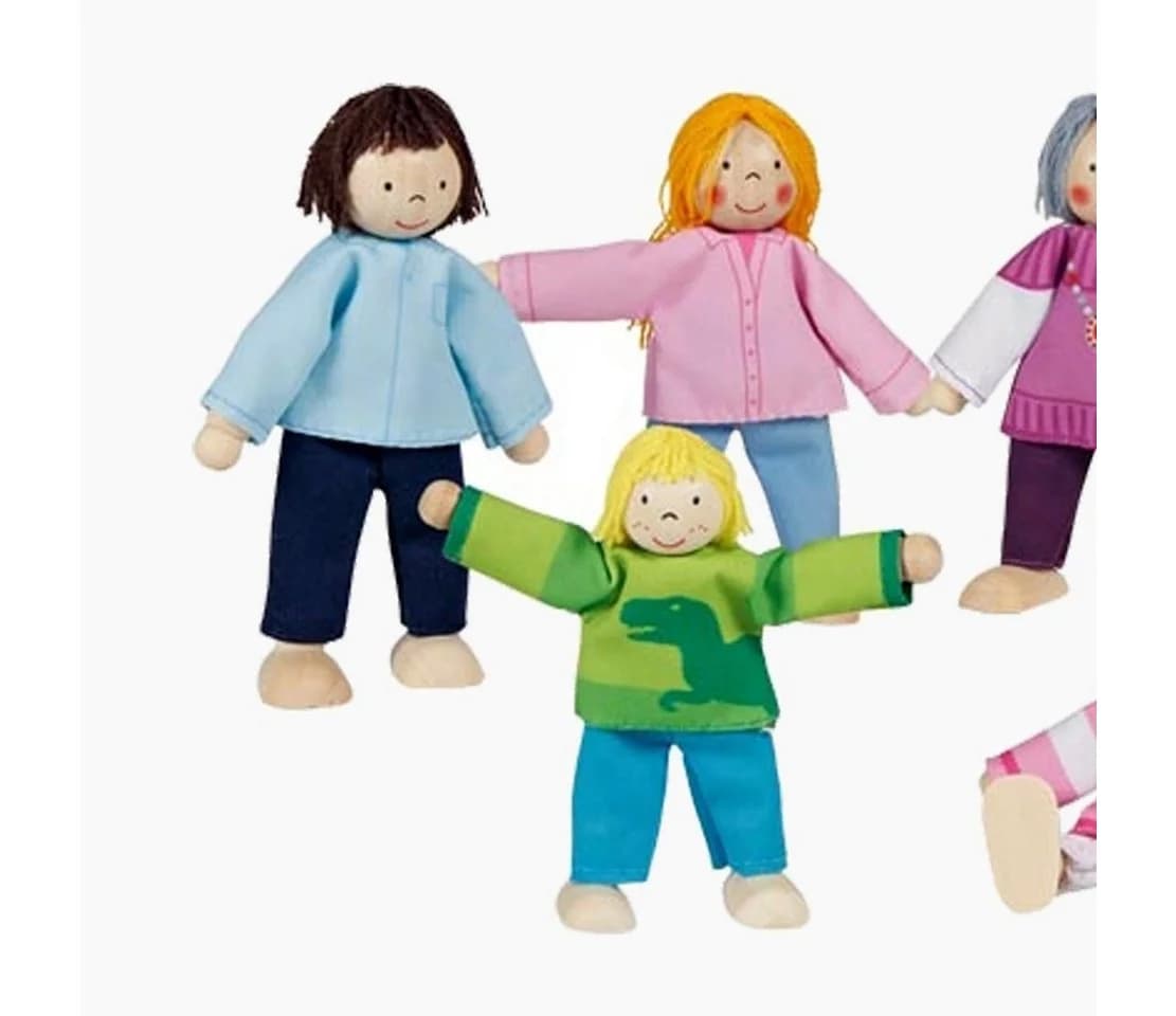 goki Biegepuppe Moderne Familie 6-teilig Bunt Holz