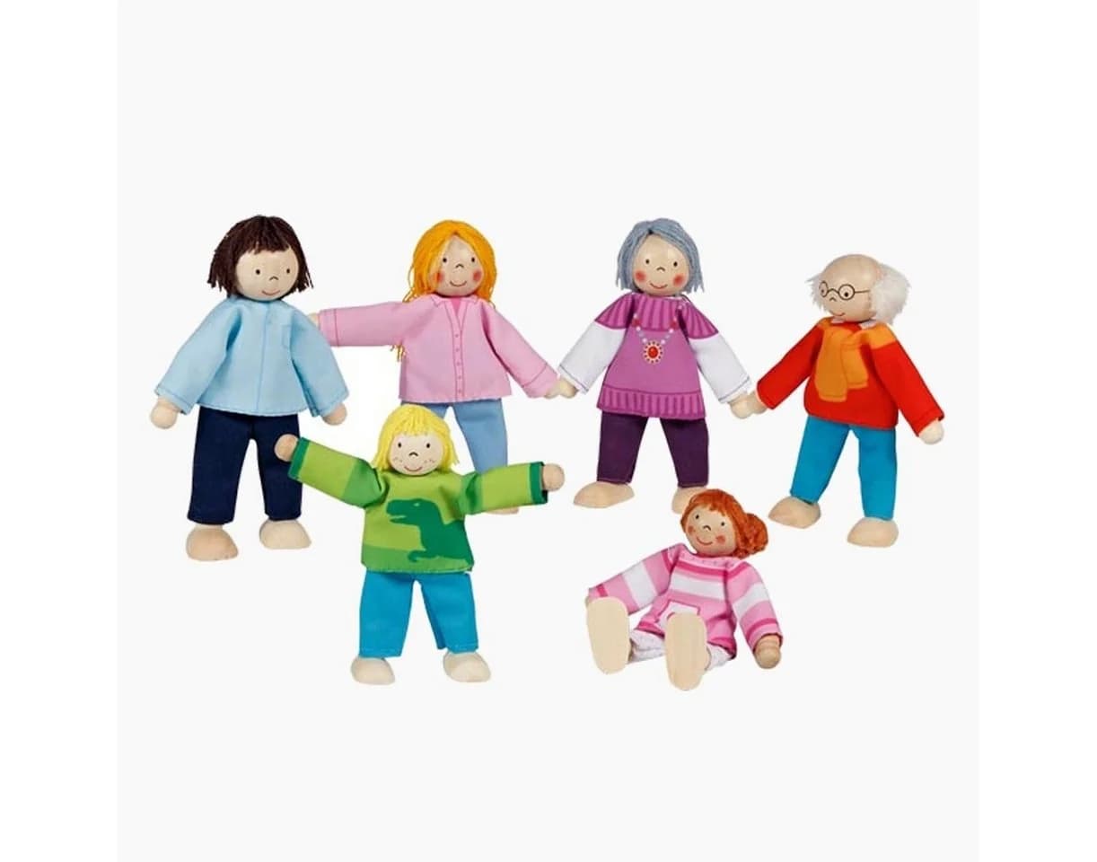 goki Biegepuppe Moderne Familie 6-teilig Bunt Holz - Bild 2