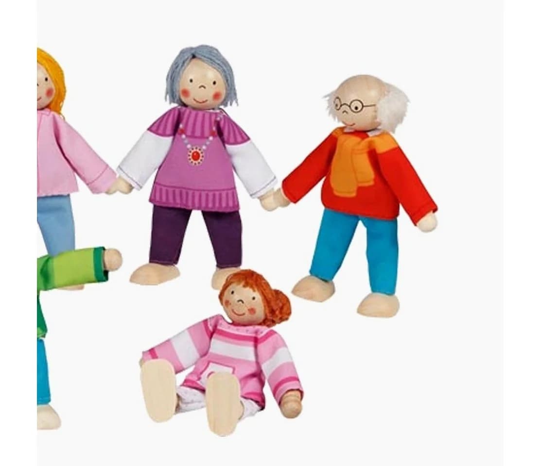 goki Biegepuppe Moderne Familie 6-teilig Bunt Holz - Bild 3