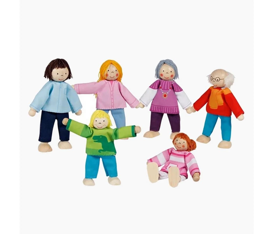 goki Biegepuppe Moderne Familie 6-teilig Bunt Holz - Bild 4