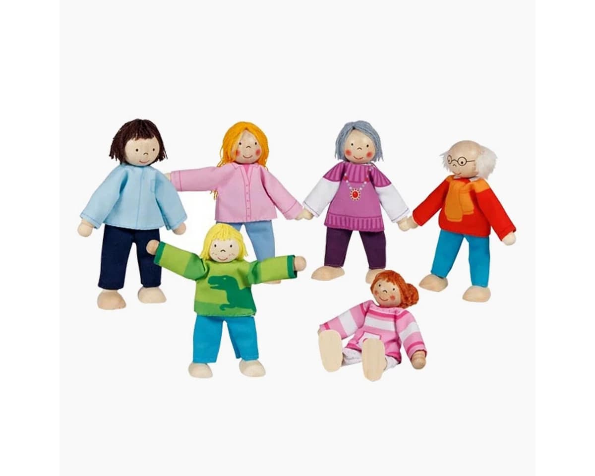 goki Biegepuppe Moderne Familie 6-teilig Bunt Holz - Bild 5