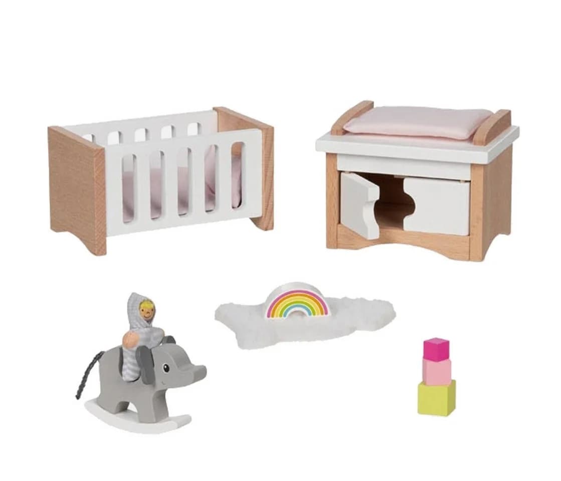 goki Puppenmöbel Style Babyzimmer 12-tlg. Set Holz - Bild 5