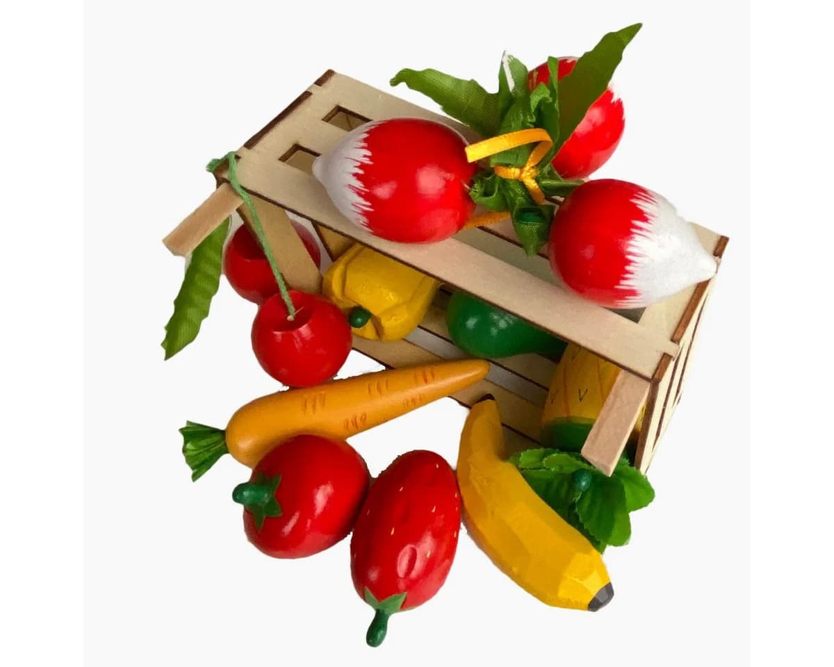 goki Kinder-Küchenset Obst und Gemüse 10-tlg. Bunt Holz - Bild 4