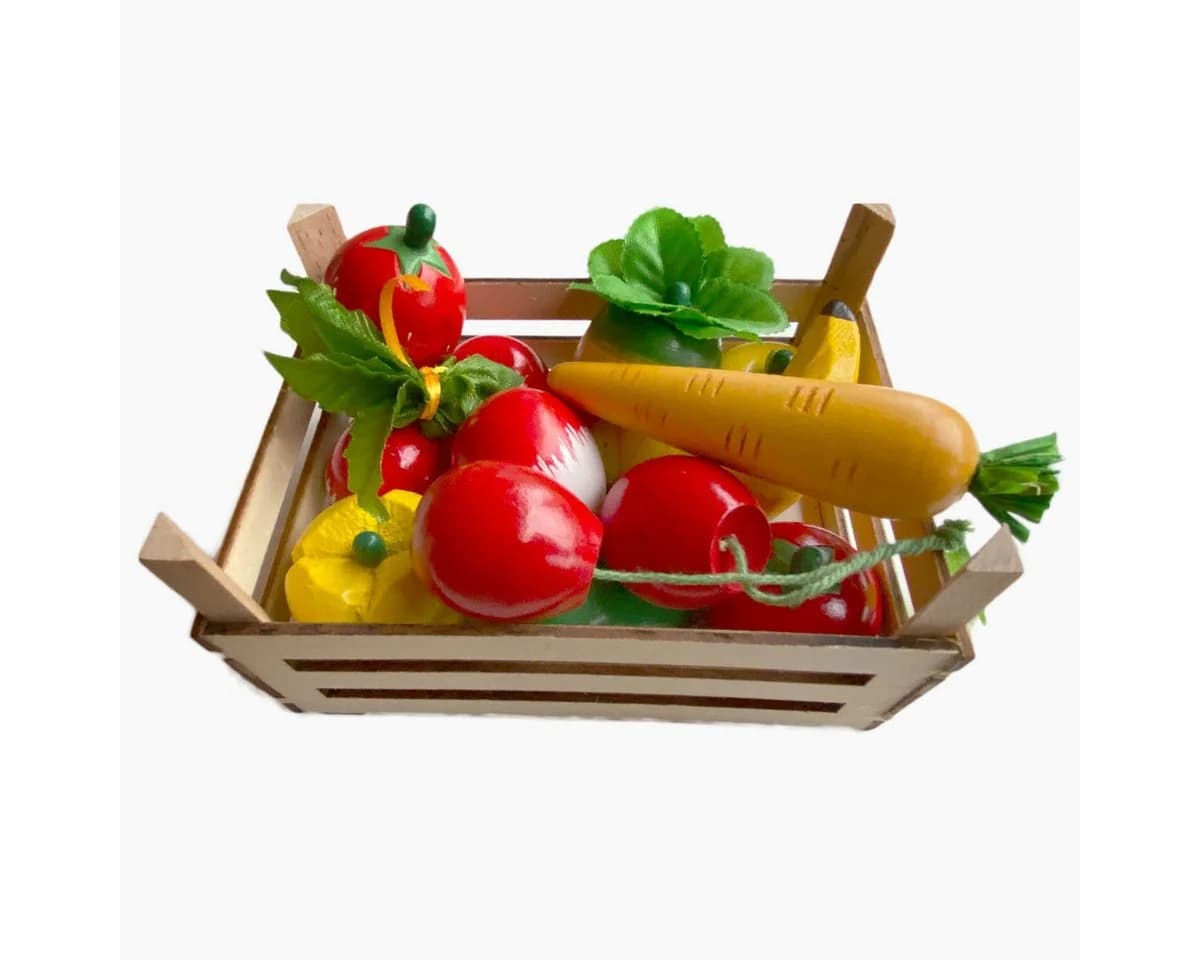 goki Kinder-Küchenset Obst und Gemüse 10-tlg. Bunt Holz - Bild 5
