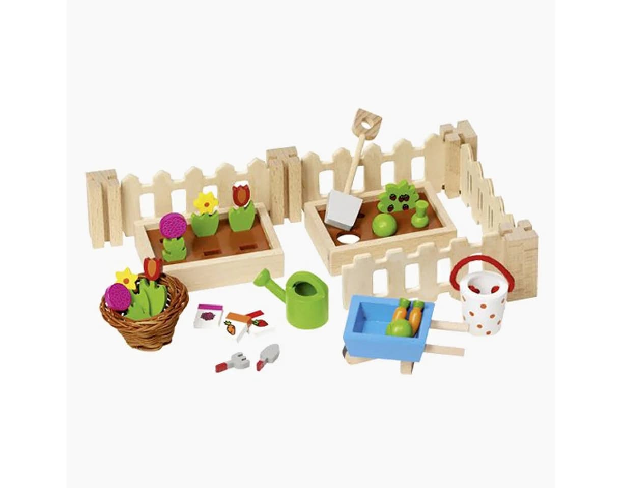 goki Puppenhausmöbel Accessoires Mein kleiner Garten 32tlg. Bunt Holz - Bild 3
