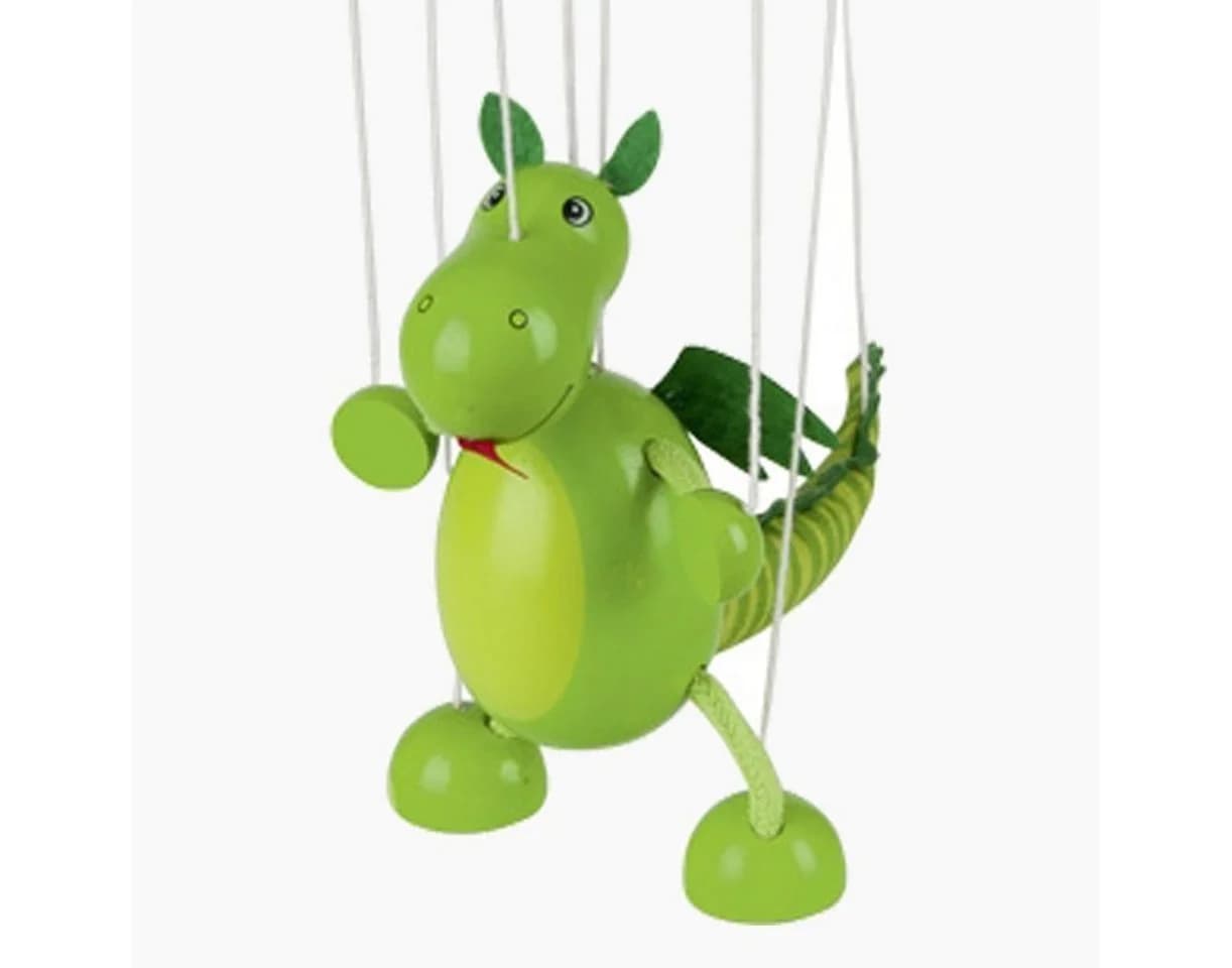 goki Handpuppe Marionette Dino – Vollbewegliche Holzmarionette Grün - Bild 4