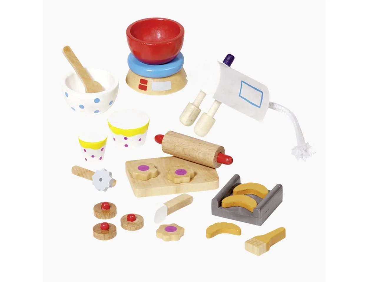 goki Puppenhausmöbel Accessoires Backen 22tlg. Holz Set Bunt - Bild 2