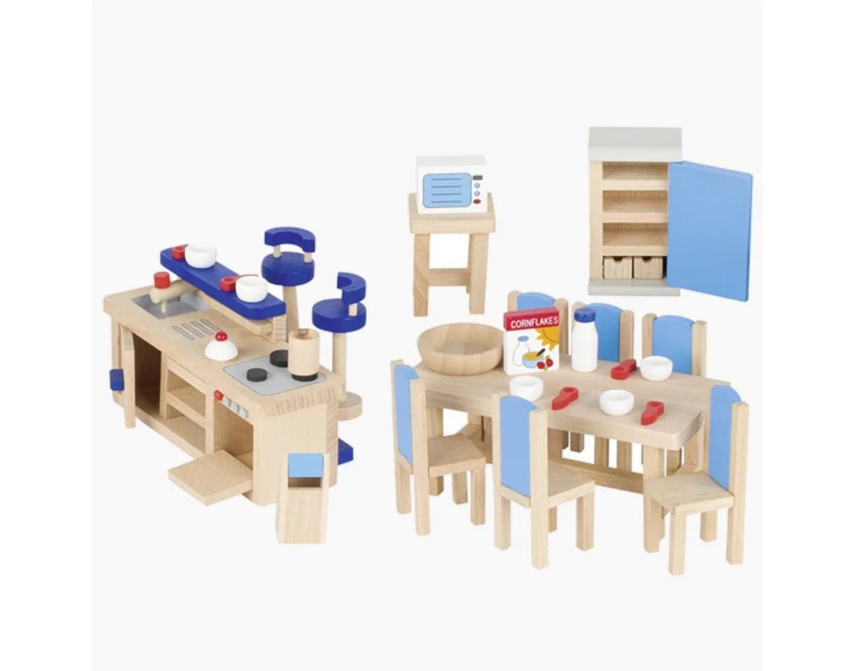 Goki Puppenhaus Küche 30-tlg. Set Holz - Bild 2