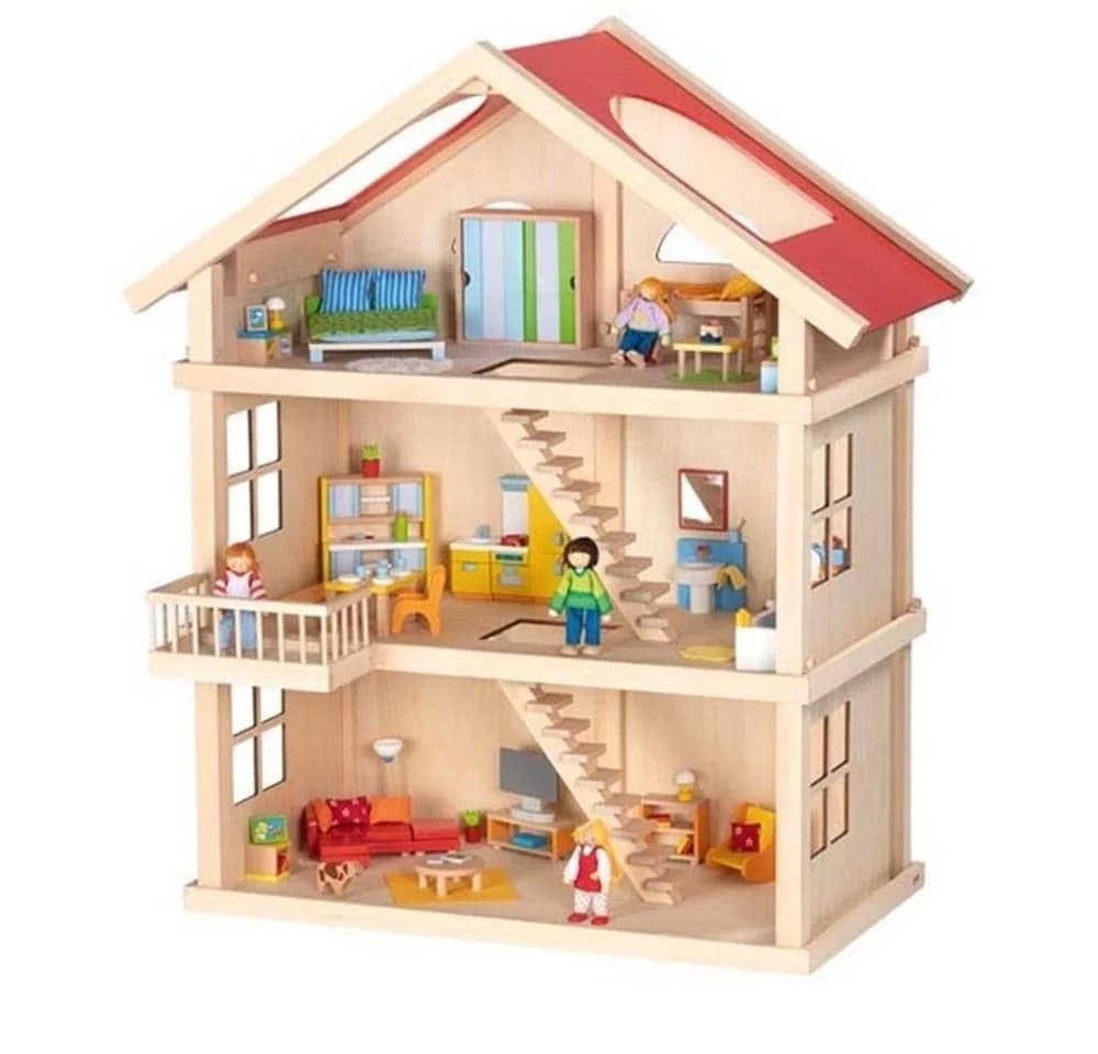 goki Puppenhaus 86,3 cm aus Holz mit 3 Etagen