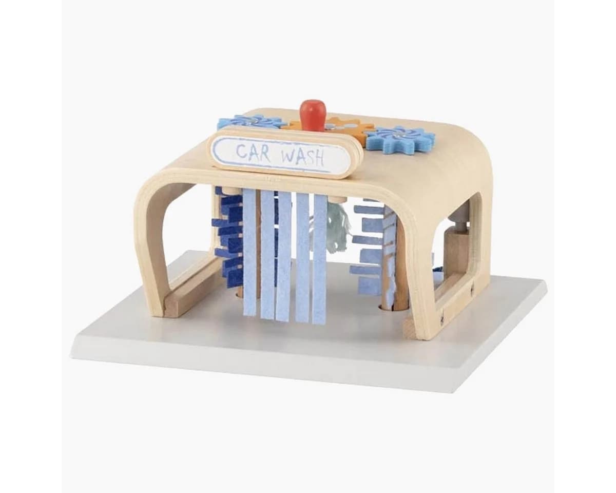Goki Spiel-Gebäude Waschanlage PowerClean Blau Massivholz - Bild 2