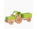 goki Traktor mit Anhänger aus massivem Holz Bild 2